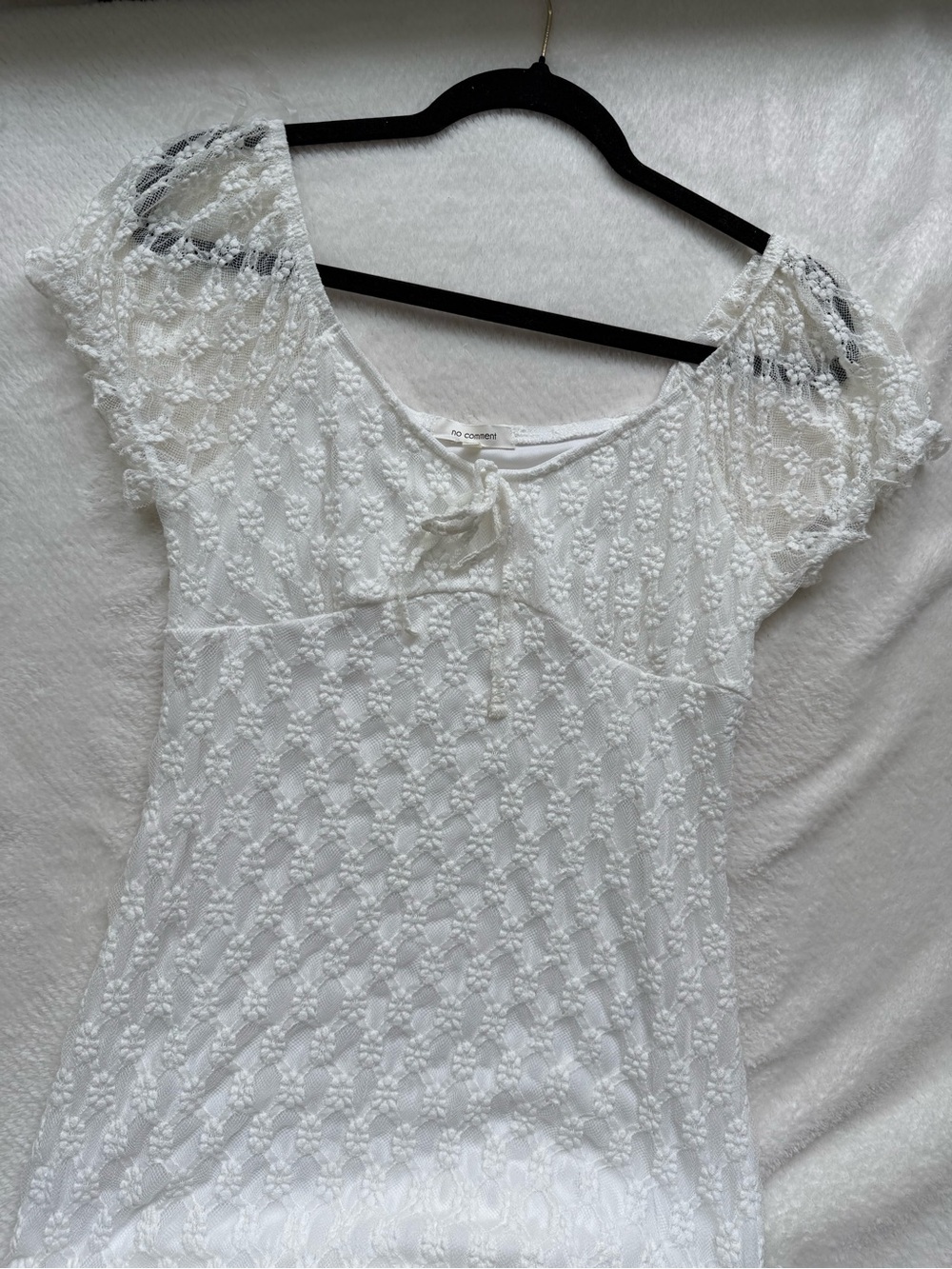 White Lace Short Sleeve Dress